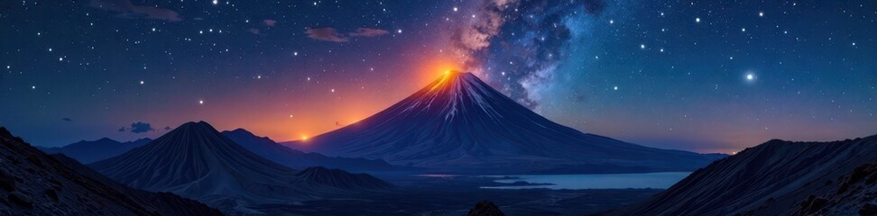 El Teide volcano, starry night sky, long exposure, sky, night sky