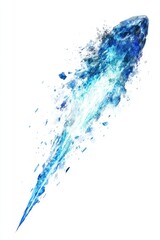 Poster - Abstract blue watercolor splash of crystal shard on transparent background
