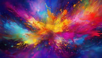 Poster - vibrant paint splash backdrop artistic paint explosion showcasing bold textures and colors, embracin
