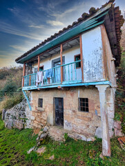 Wall Mural - Santo Adriano del Monte village, uninhabited since 1981, Grado municipality, Asturias, Spain