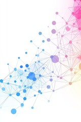 Poster - Abstract Network Connections, Dynamic Pattern on Gradient Background Telecommunications Concept