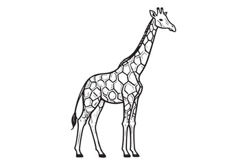  Giraffe Line drawing