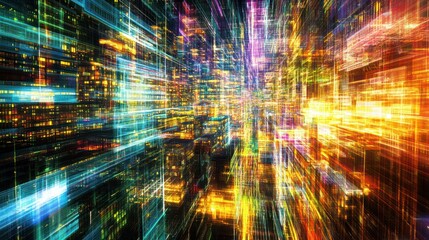 Poster - Abstract Cityscape of Light and Color