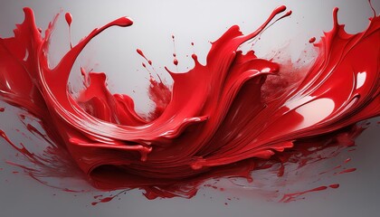 Poster - vibrant abstract red paint splash a burst of energy in a minimalist palette