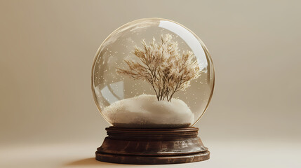 Wall Mural - Empty snow globe 3d rendering. Sunweave. Illustration