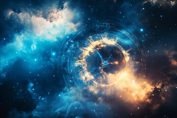 concepts of universe and the time continuum. backdrop to illustrate the idea of time travel