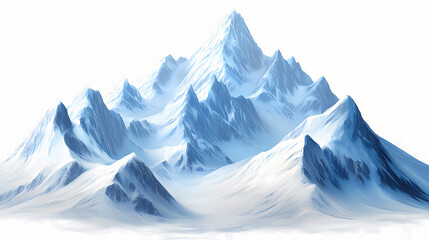 Wall Mural - Ice snow mountain with isolated on transparent background. png file, 3d rendering , clip art and cut out. Sunweave. Illustration