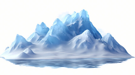 Wall Mural - Ice snow mountain with isolated on transparent background. png file, 3d rendering , clip art and cut out. Sunweave. Illustration