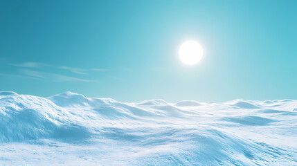 Wall Mural - 3d rendering landscape. cold light background, frosty winter. snow floor on blue background. minimal winter season. png. Sunweave. Illustration