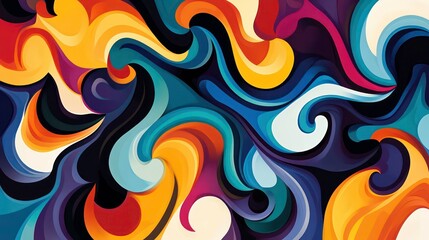 Poster - Abstract swirling vibrant color paint texture background.