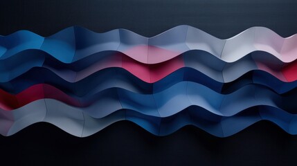 Wall Mural - a blue and red wave with a white stripe