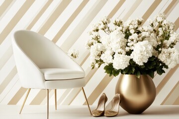 Aufkleber - A clean wallpaper design with diagonal stripes in muted earth tones, giving a subtle yet stylish retro vibe