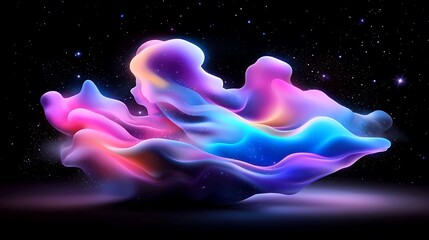 Poster - Abstract Cosmic Nebula with Glowing Colors