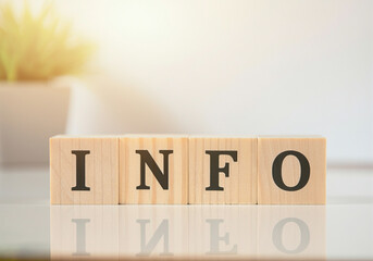 Leinwandbilder - Wooden blocks with info text for business concept and branding presentation