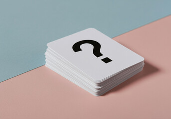 Leinwandbilder - Question mark cards in a modern graphic design layout for creative projects