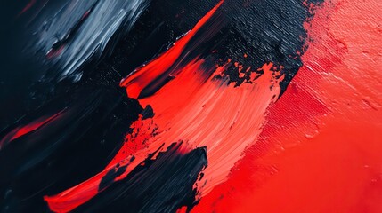 Poster - Abstract red and black paint strokes texture.