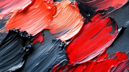 Aufkleber - Abstract red and black oil paint texture.