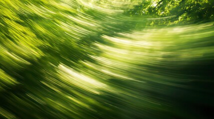 Poster - Abstract image of blurred green foliage, suggesting movement and nature.