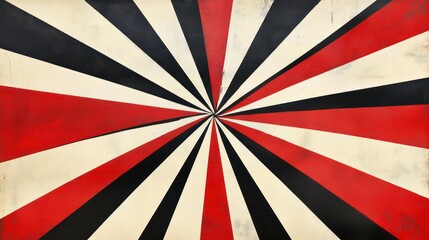 Aufkleber - Abstract red, black, and cream sunburst pattern on grunge texture background.
