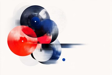 Poster - A single stylized turntable arm drawn in bold lines, set against an abstract vinyl record represented by concentric circles