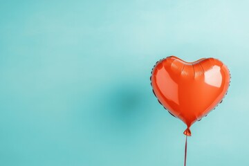 Aufkleber - A stylized depiction of a heart-shaped balloon floating against a clear, sky blue background, with minimal details and a focus on vibrant color