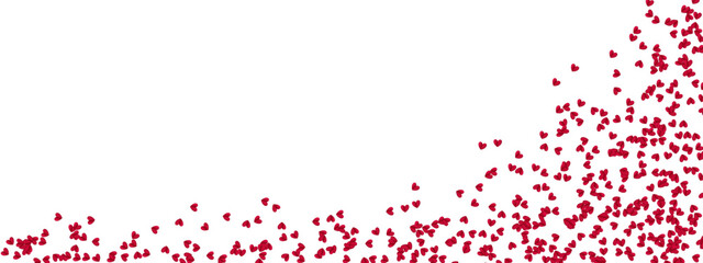 Wall Mural - Love Valentine background with red petals of hearts on transparent background. Vector banner, postcard, background.The 14th of February. Vector EPS 10