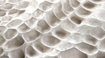 Poster - Close-up of a textured, off-white organic surface with a honeycomb-like pattern.