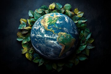 Wall Mural - A surreal, colorful Earth representing the concept of World Environment and Mother Earth Day