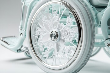 Poster - A detailed view of a wheelchair foldable mechanism, showing its practicality and design