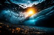 © Thanyarat - A dramatic underwater view of a wave crashing from below, with sunlight filtering through the powerful surge