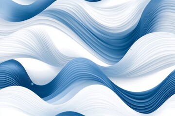 Poster - A flat, repeating pattern of small waves in alternating blue and white, perfect for a minimalist wallpaper or design