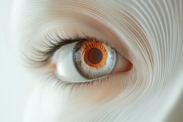 Aufkleber - Close up view of a human eye showcasing intricate details and unique coloration with artistic swirling background. Generative AI