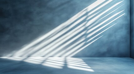 Aufkleber - Natural light creates dramatic shadows on a minimalist wall in an empty room during daylight hours. Generative AI