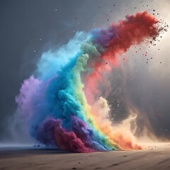 a colorful splash with a cloud background