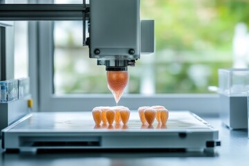 Poster - 3D printer creating intricate dental molds in a modern laboratory setting