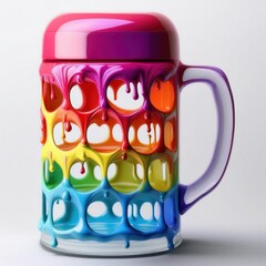 Poster - Vibrant Liquid Drips on Minimalist White Surface