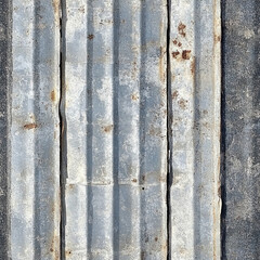 Poster - Weathered corrugated metal texture with rust and cracks