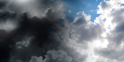 Wall Mural - sky in different time of day, collage. banner design