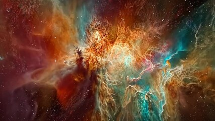 Wall Mural - Exploration of cosmic nebula showcasing vibrant colors and swirling gases in deep space