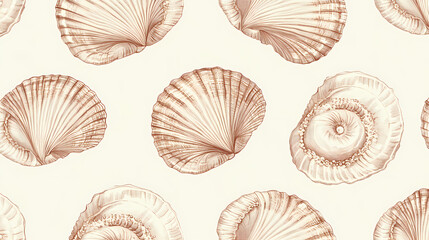 Wall Mural - vintage seashell pattern