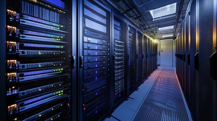 Poster - Data Center Server Room: Network Technology and Digital Infrastructure