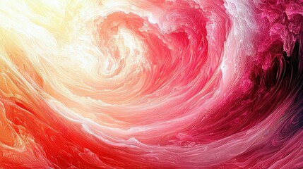 Poster - Vivid Abstract Swirling Colors in Fiery Red and Soft Yellow Whirls Creating Dynamic Fluid Motion in a Captivating Artistic Background