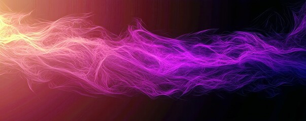 Poster - Abstract colorful flowing design with vibrant pink and purple wisps on a gradient background capturing a sense of movement and energy in a digital medium