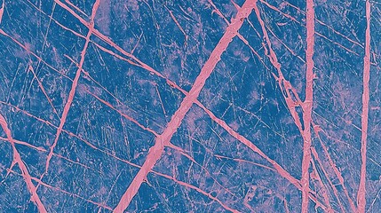 Wall Mural -   A zoomed-in image of a red-lined tree branch against a blue sky, featuring a single tree branch in the foreground