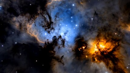 Wall Mural - experience the breathtaking beauty of a colorful nebula filled with glowing gases and numerous stars