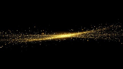 Poster - Golden sparkling wave of light creating a stunning effect on a dark background during an artistic display