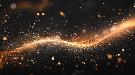 Poster - Glistening particles create a mesmerizing wave of light in a dark setting