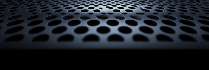 Poster - Geometric patterns on a black matte surface create an intriguing visual effect