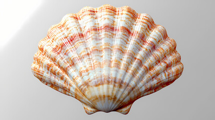 Wall Mural - Cute seashell 3d render icon isolated on transparent background cutout. Seashell. Illustration