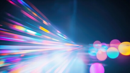 Poster - disco lights create vibrant colorful beams reflecting off shiny surface. many colors, lively setting